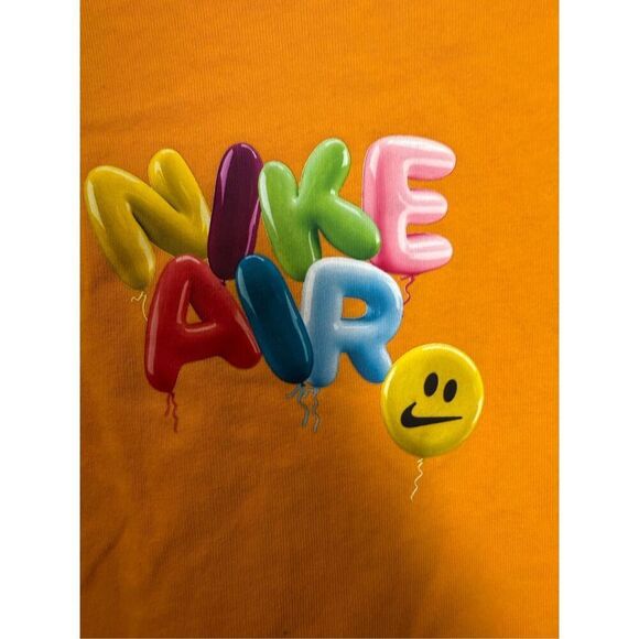 NIKE SPORTSWEAR T-SHIRT VIVID ORANGE smile face Emoji Youth Large - Picture 2 of 4